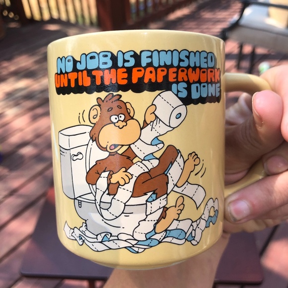 VTG 85 C.M. PAULA CO. Work/Job Comic Retro Mug - Picture 2 of 5